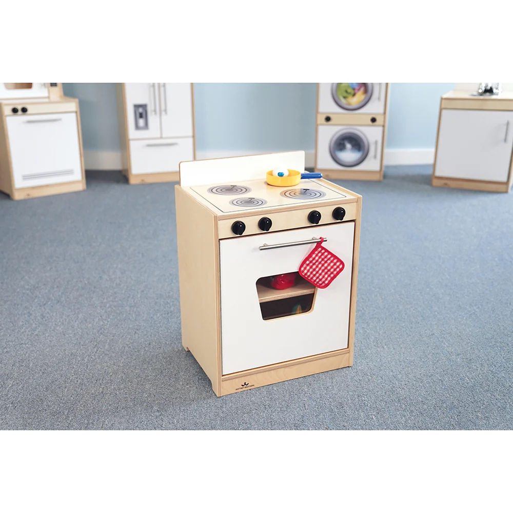 Contemporary White Kitchen Stove | Pretend Play Appliance with Realistic Details - Image 3
