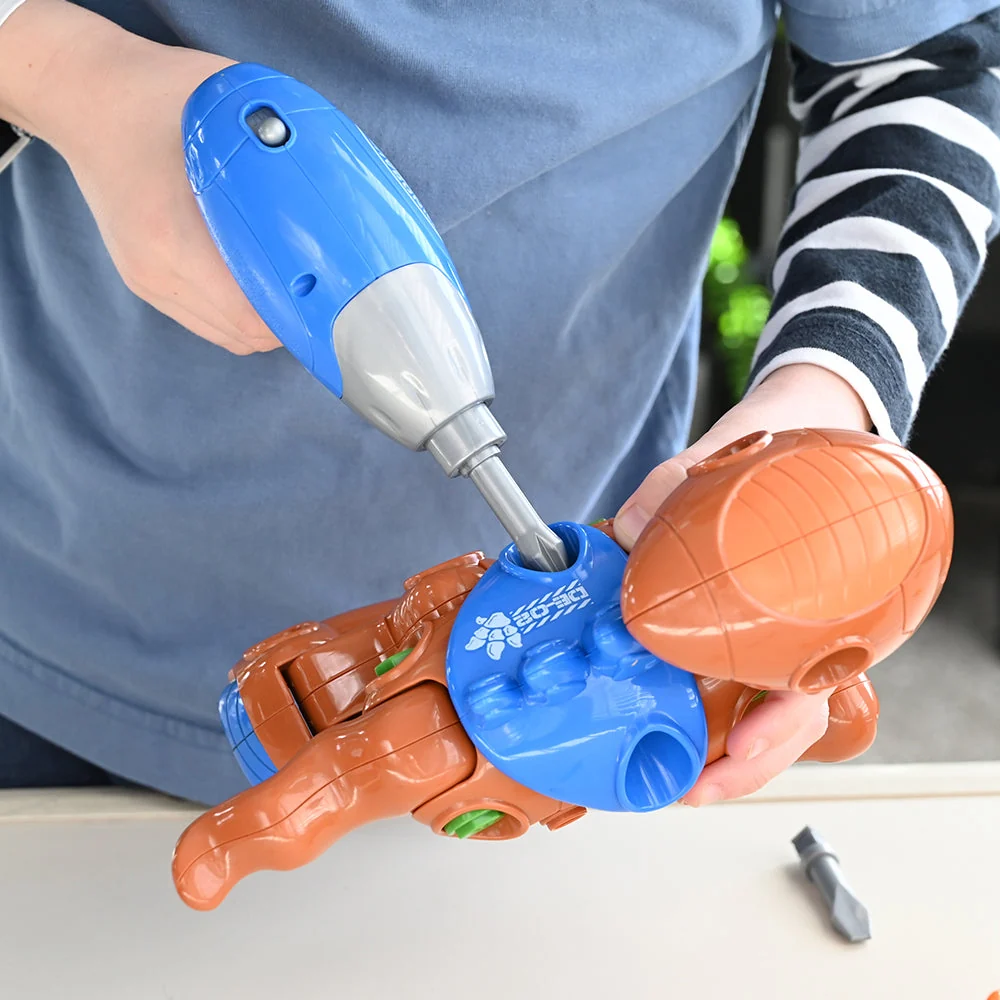 Create-A-Dino Construction Play Set | Build & Roll T-Rex and Stegosaurus with Tools - Image 21