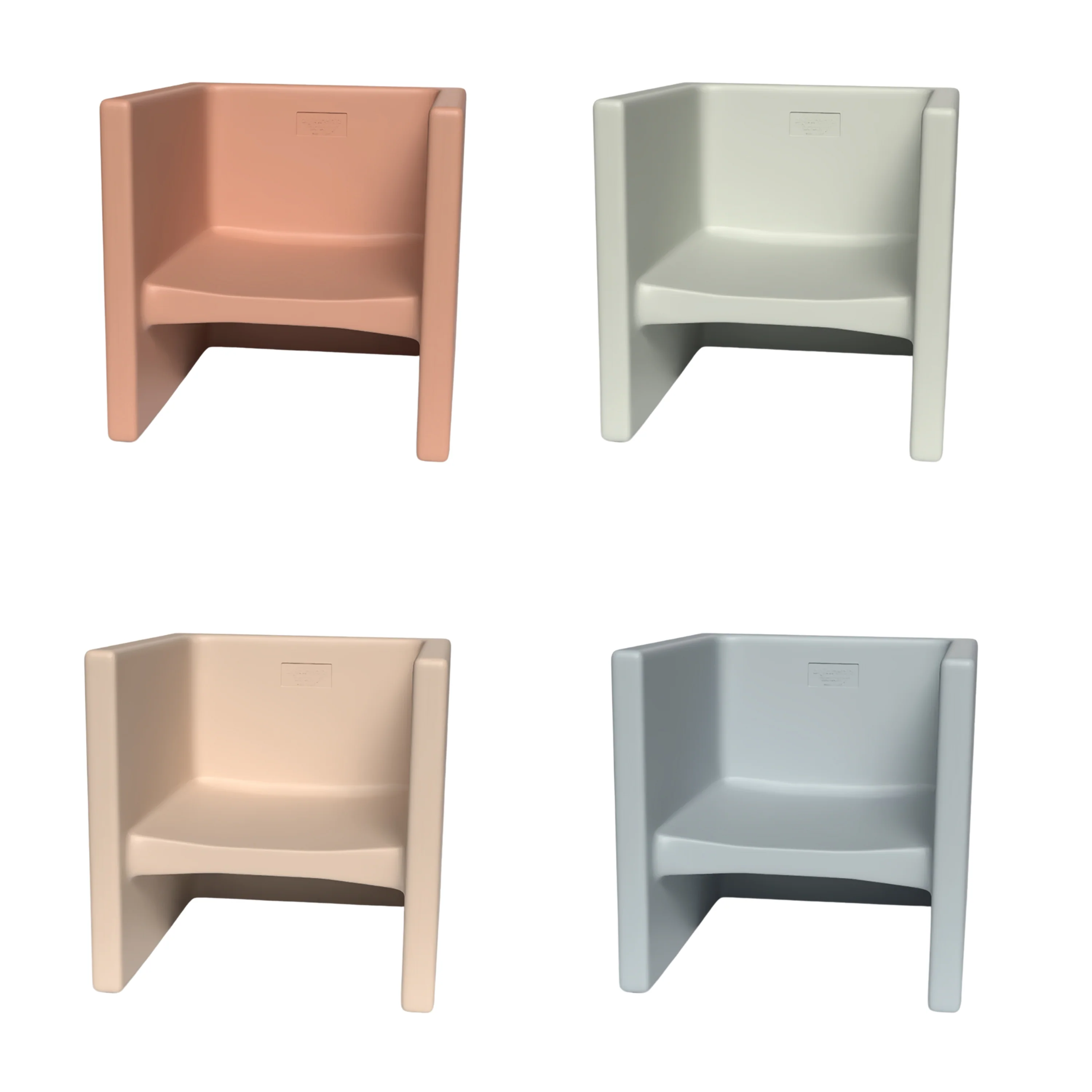 4-Piece 3-in-1 Adjustable Toddler Cube Chair Set | Elements Collection in Fog Blue, Sand, Coastal Green & Clay