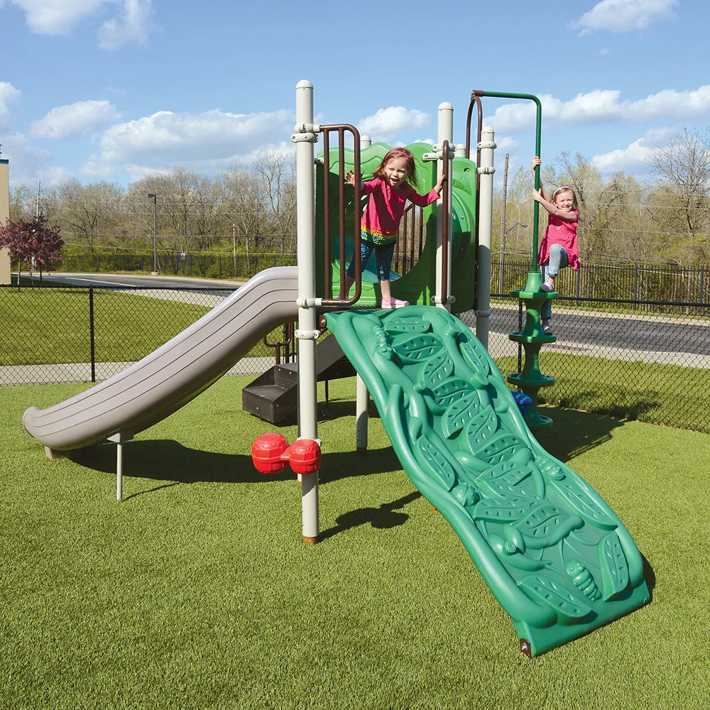 Deer Creek Preschool Playground Structure | ADA Compliant Climber with Crawl Tunnel, Curved Slide & Ground-Level Sensory Panels