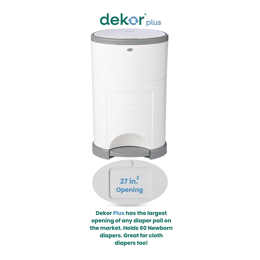 Dekor Eko Plus Hands-Free Diaper Pail | Odor-Controlled, Eco-Friendly Solution - Image 4