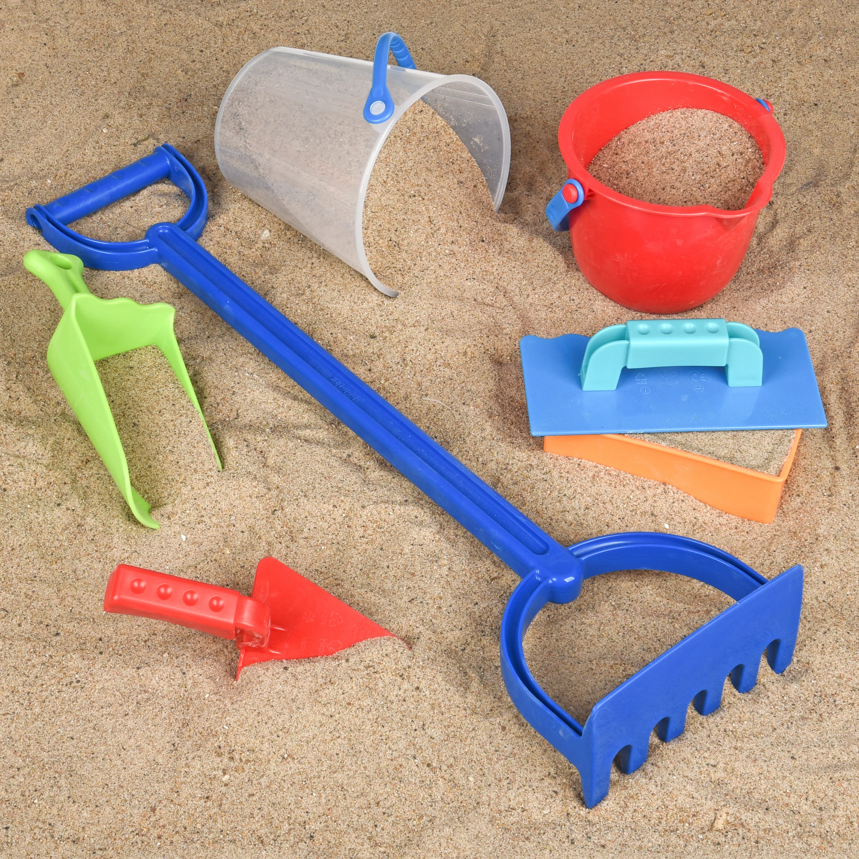 Digging, Planting, Sand & Water Tool Set | 18 pc Buckets, Scoops, Spades, Rake & Molds - Image 3