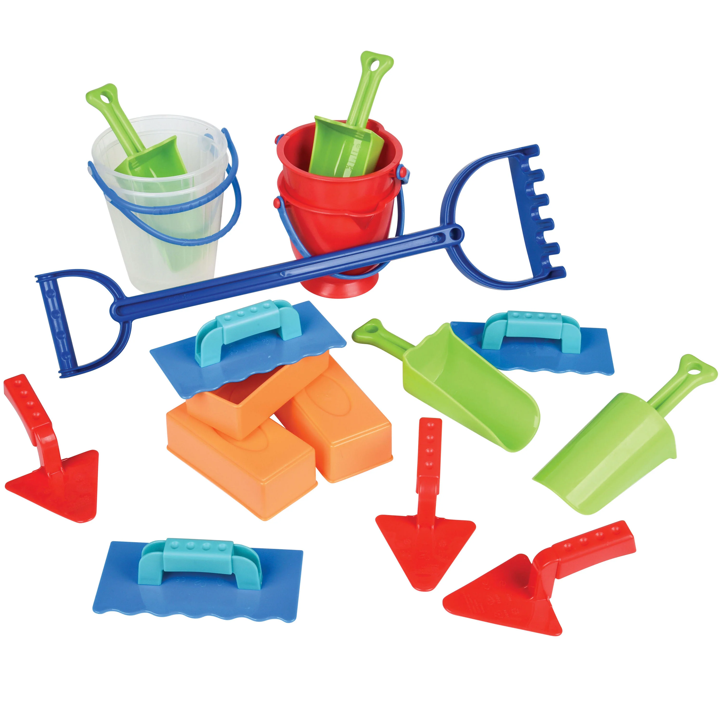 Digging, Planting, Sand & Water Tool Set | 18 pc Buckets, Scoops, Spades, Rake & Molds - Image 7