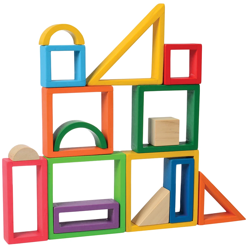 38-Piece Colorful Designer Blocks | Durable Hardwood Shapes for Creative Building - Image 6