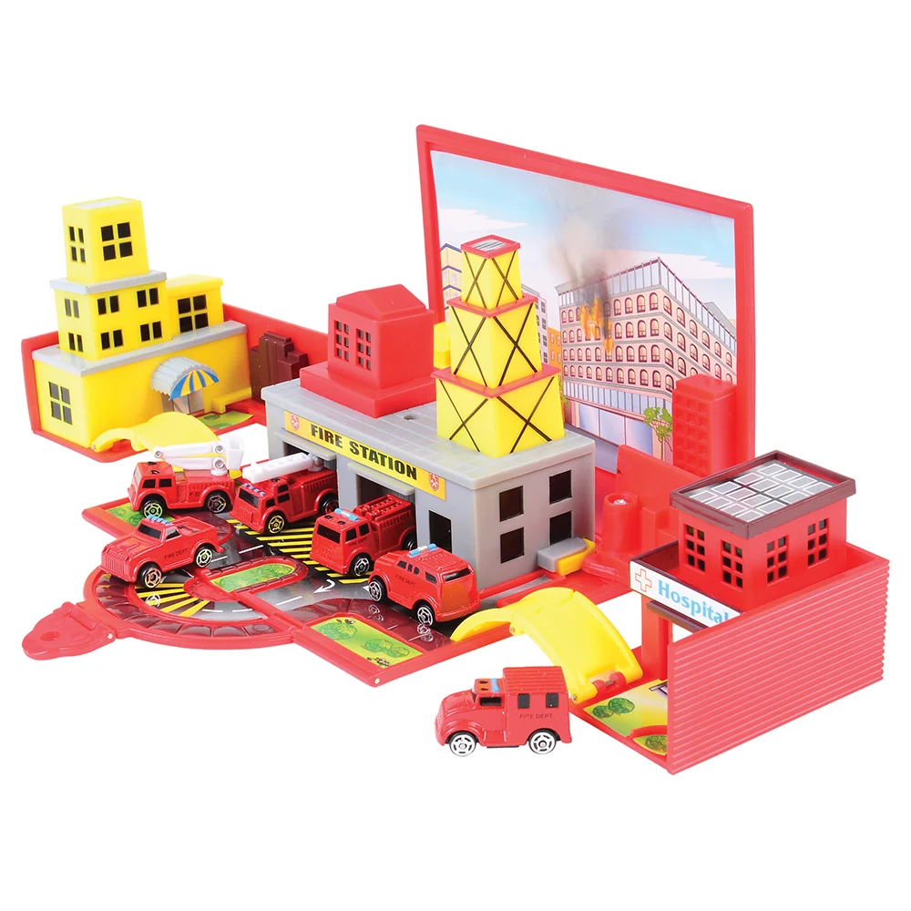Die Cast Micro Racers Playset | 26 Vehicles & Pop-Up Cityscapes for Ages 3+ - Image 3