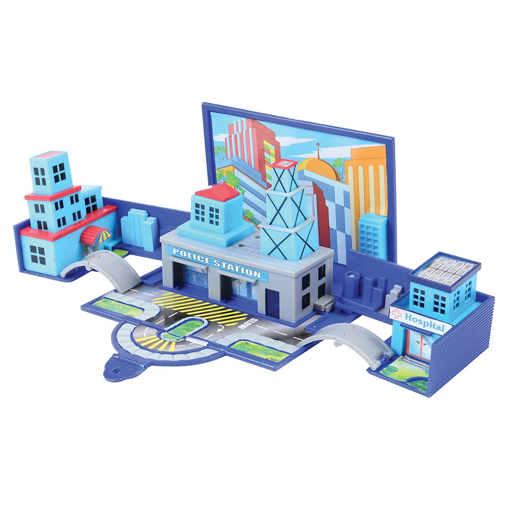 Die Cast Micro Racers Playset | 26 Vehicles & Pop-Up Cityscapes for Ages 3+ - Image 4