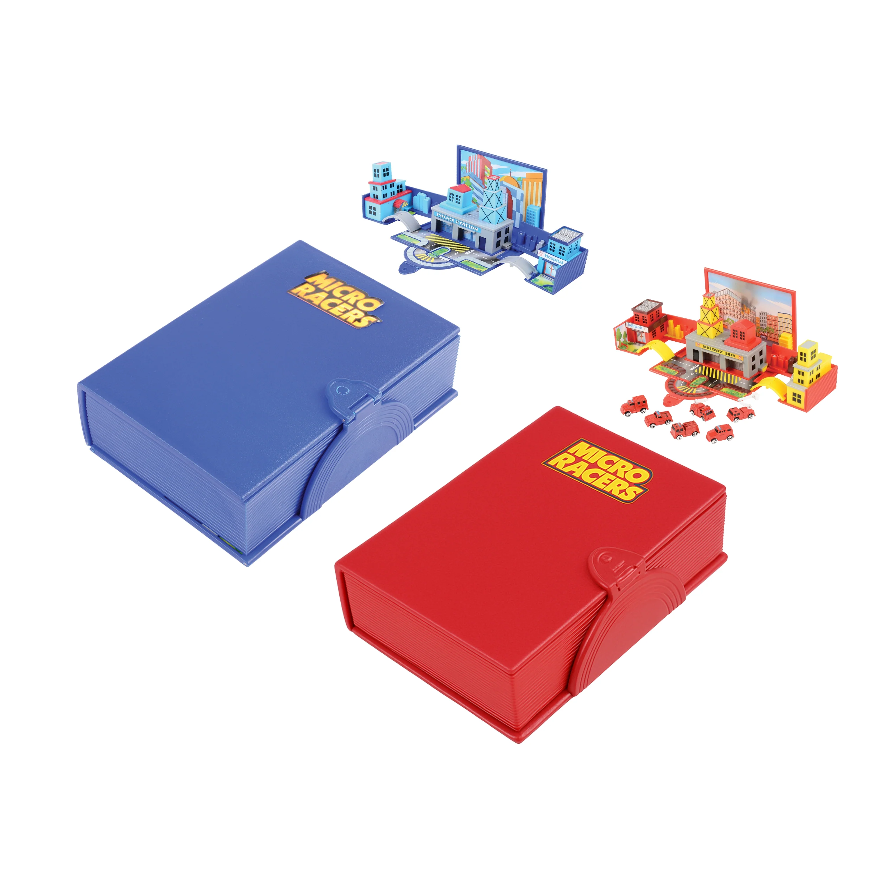 Die Cast Micro Racers Playset | 26 Vehicles & Pop-Up Cityscapes for Ages 3+ - Image 5