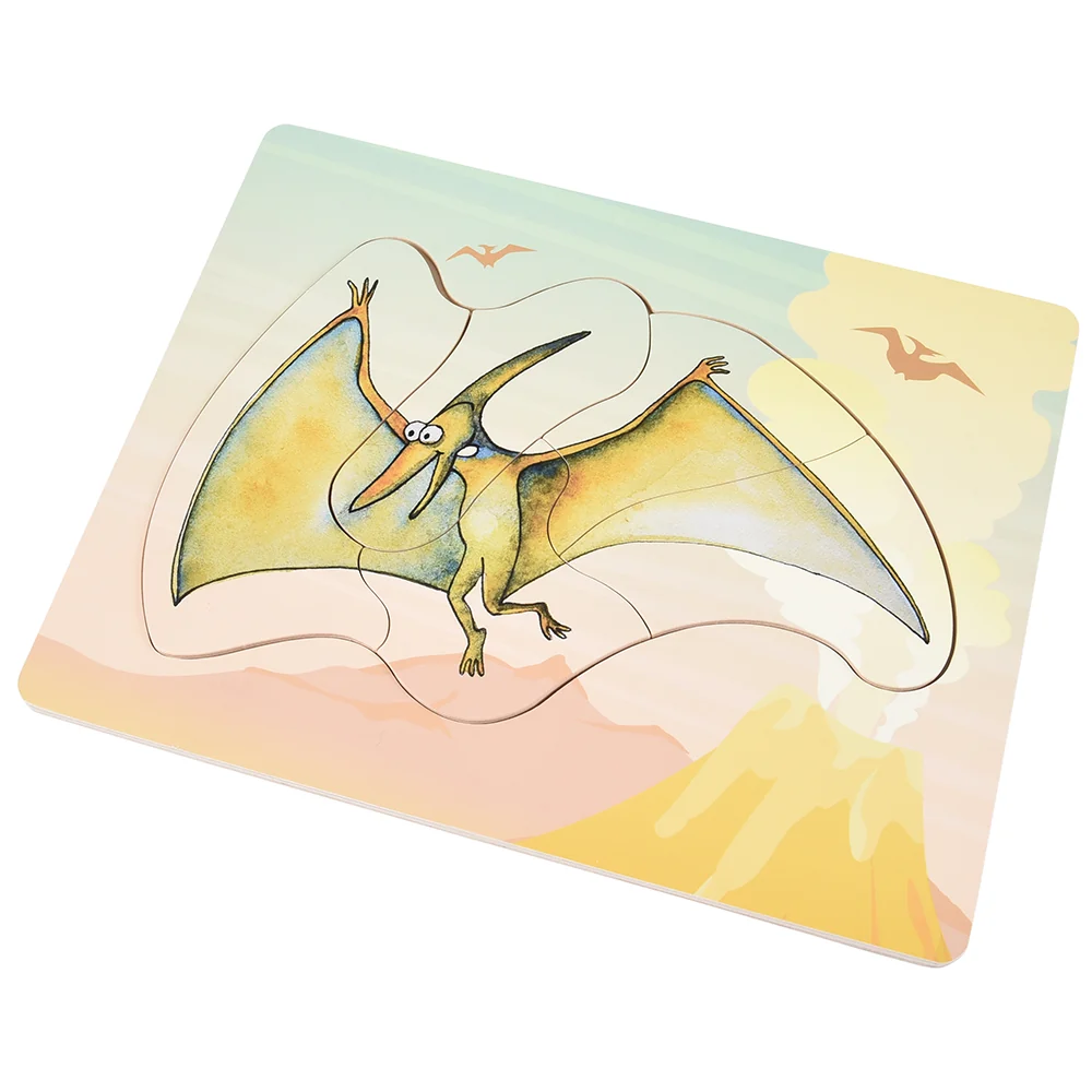 Dinosaur Friends Wooden Puzzles | Set of 5 with Easy-Grasp Raised Pieces - Image 8