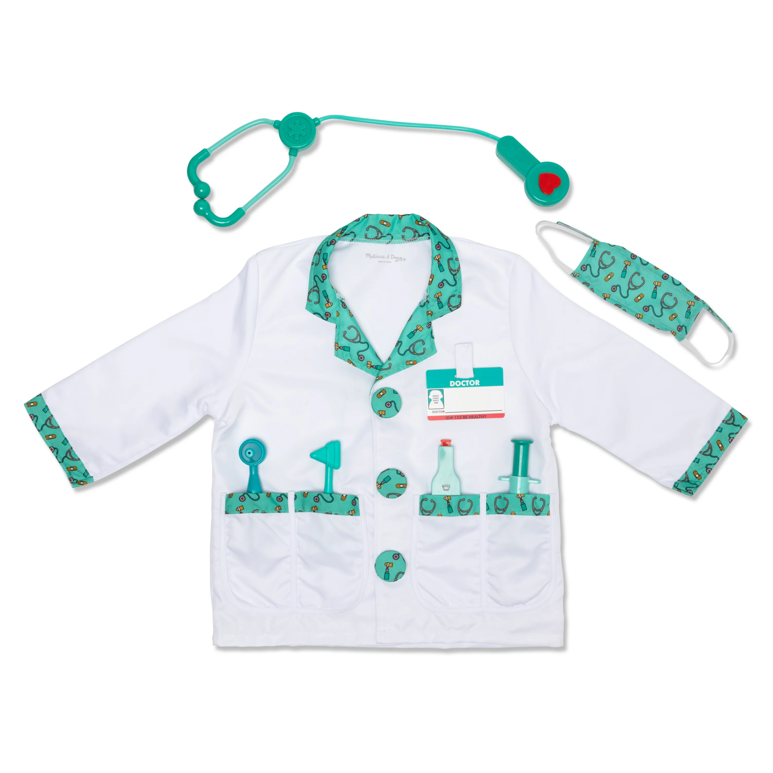 Doctor Outfit for Kids | Pretend Play Medical Role Play Set with Lab Coat, Face Mask, Stethoscope & Medical Tools