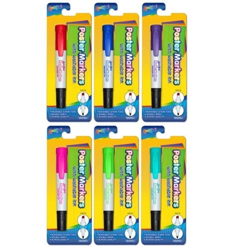 Double Ended Poster Markers Wth Washable Ink - Image 4