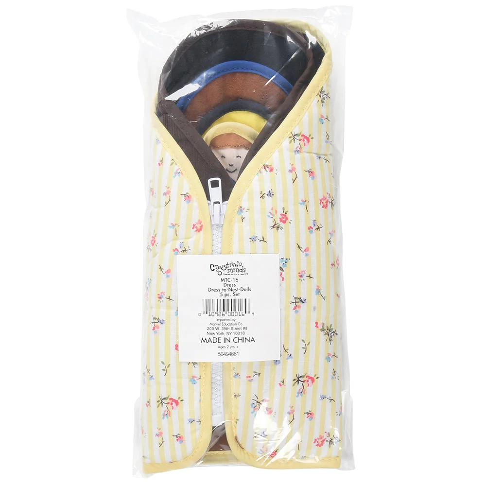 Culturally Diverse Dress to Nest Dolls | 5 Piece Set with Zippers, Snaps, and Buttons - Image 17