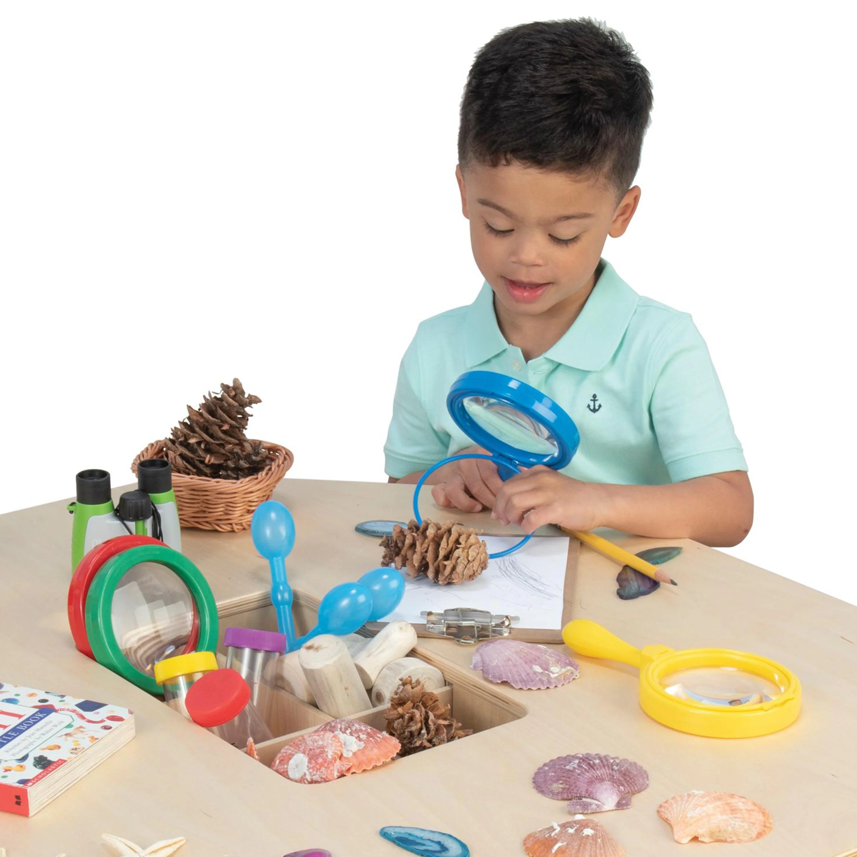 E-Z View Magnifiers with Stand – Set of 6 Rainbow Handheld or Hands-Free Magnifying Glasses, 4.5x Magnification, Special Needs & STEM Learning - Image 6