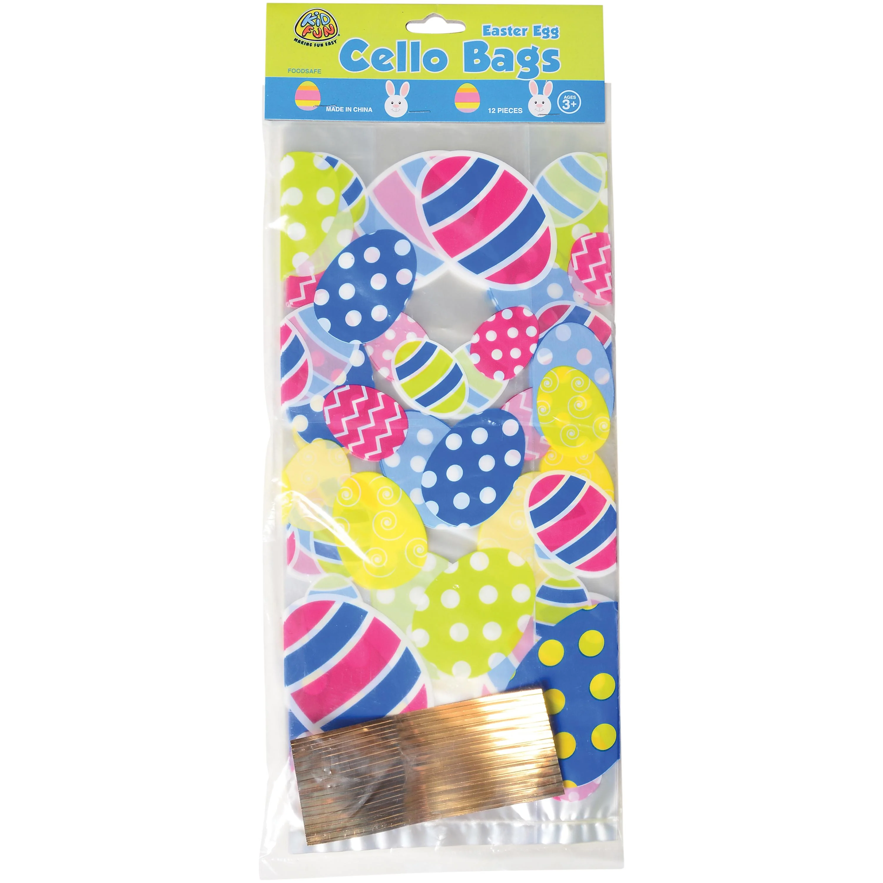Easter Egg Cello Bags for Kids – 12 Pack Treat & Classroom Favor Bags - Image 3