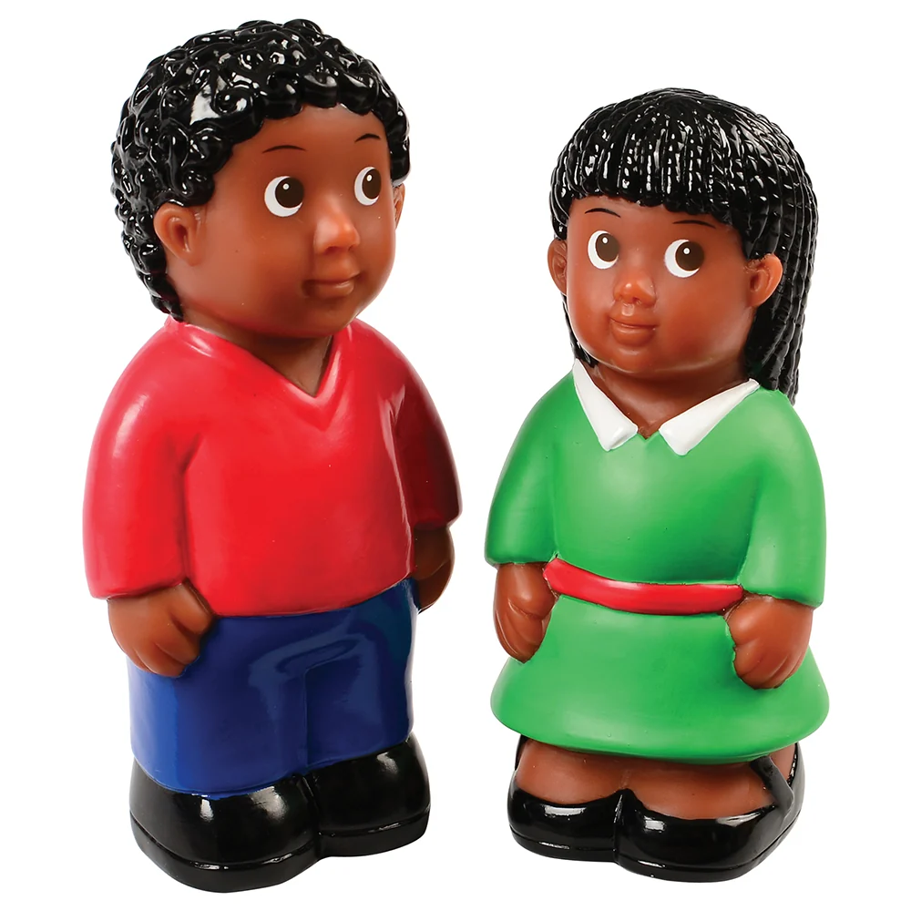 Easy Grip African American Family Figures | 4-Piece Set for Block & Pretend Play - Image 2