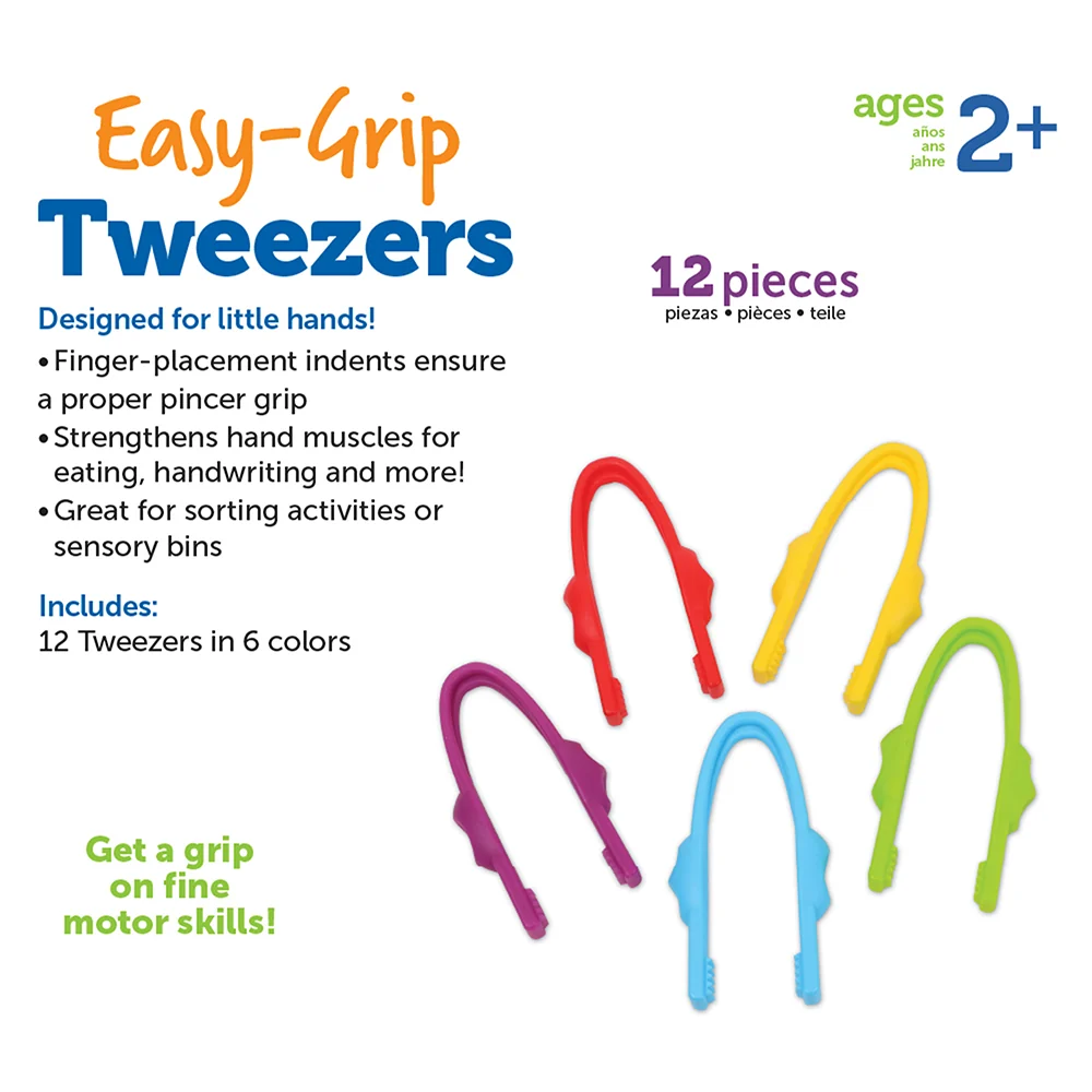 Easy Grip Tweezers | 12 Fine Motor Tools for Sorting, Counting & Sensory Play - Image 9