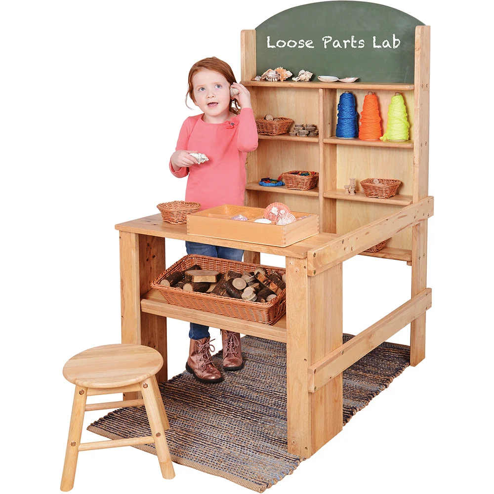 Solid Wood Easy-Shop Market Stall with Chalkboard Marquee - Image 4