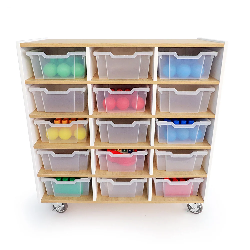 elevatED™ 15 Tray Cabinet | Mobile Classroom Storage with 15 Gratnell Trays - Image 2