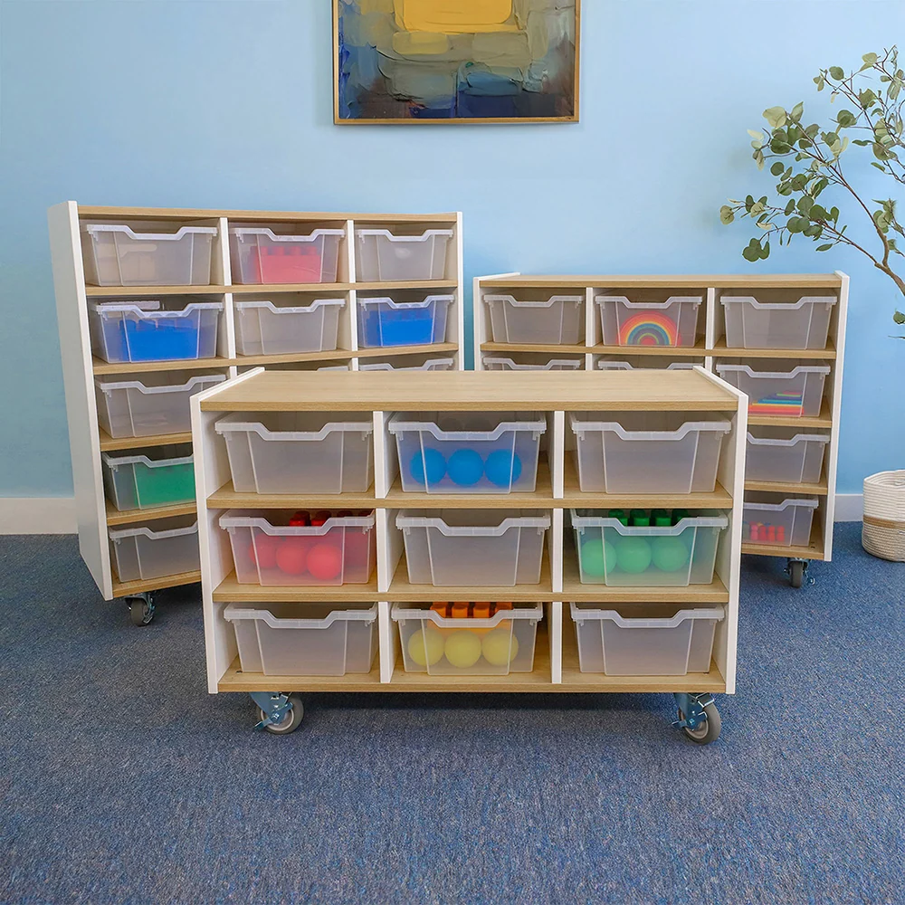 elevatED™ 15 Tray Cabinet | Mobile Classroom Storage with 15 Gratnell Trays - Image 4