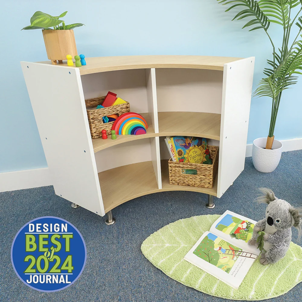 elevatED™ Curve Out Storage Cabinet | 33" High Modern Classroom Storage with Curved Back Design - Image 3