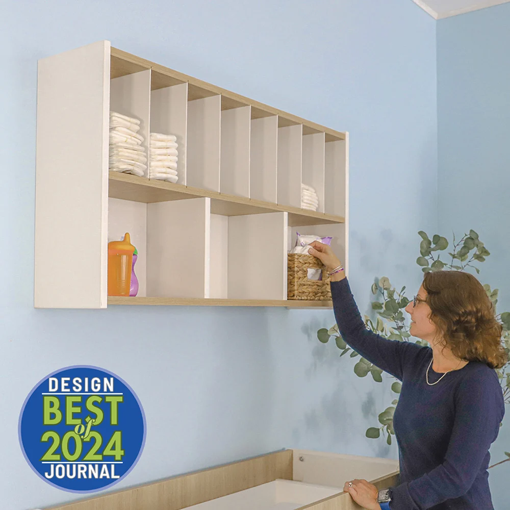 elevatED™ Diaper Supply Cabinet | Wall-Mounted Storage with Dividers - Image 3