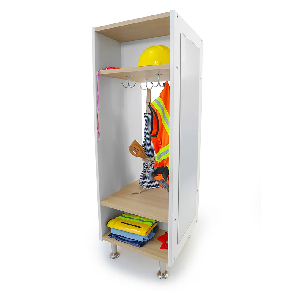 elevatED™ Dress Up Unit Station | Classroom Storage with Bench & Mirror - Image 7