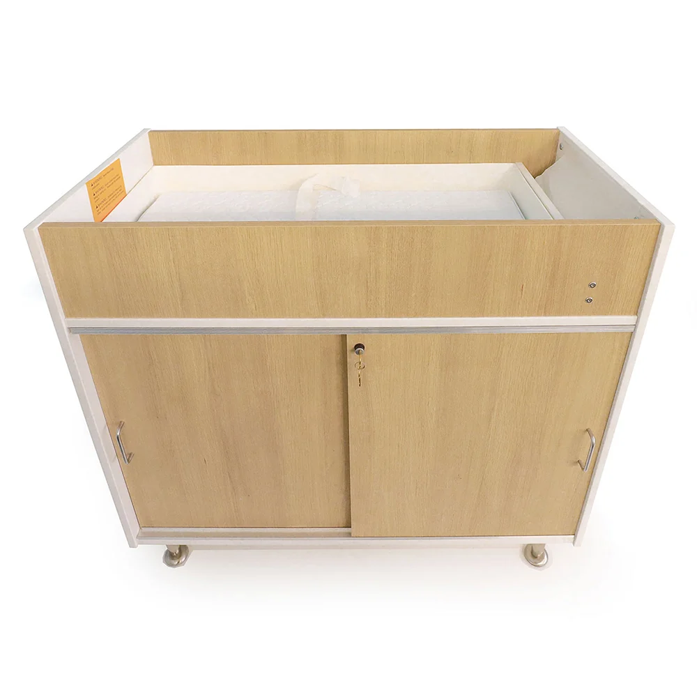 elevatED™ Infant Changing Cabinet | Modern Nursery Changing Station with Storage, Pad, Safety Strap & Paper Roll