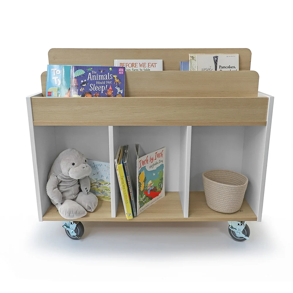 elevatED™ Mobile Book Storage Island | Book Browser with Vertical Display Rows & Deep Storage Compartments - Image 2