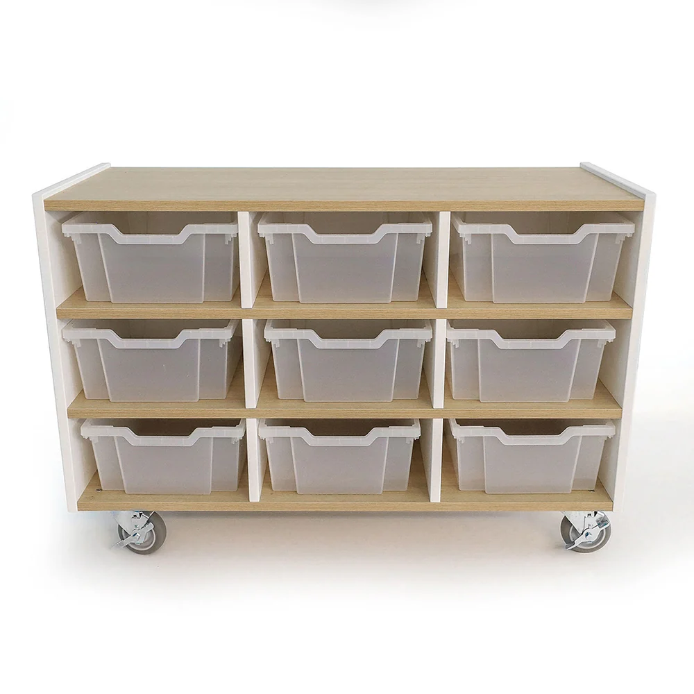 elevatED™ Nine Tray Cabinet | Mobile Classroom Storage with 9 Gratnell Trays