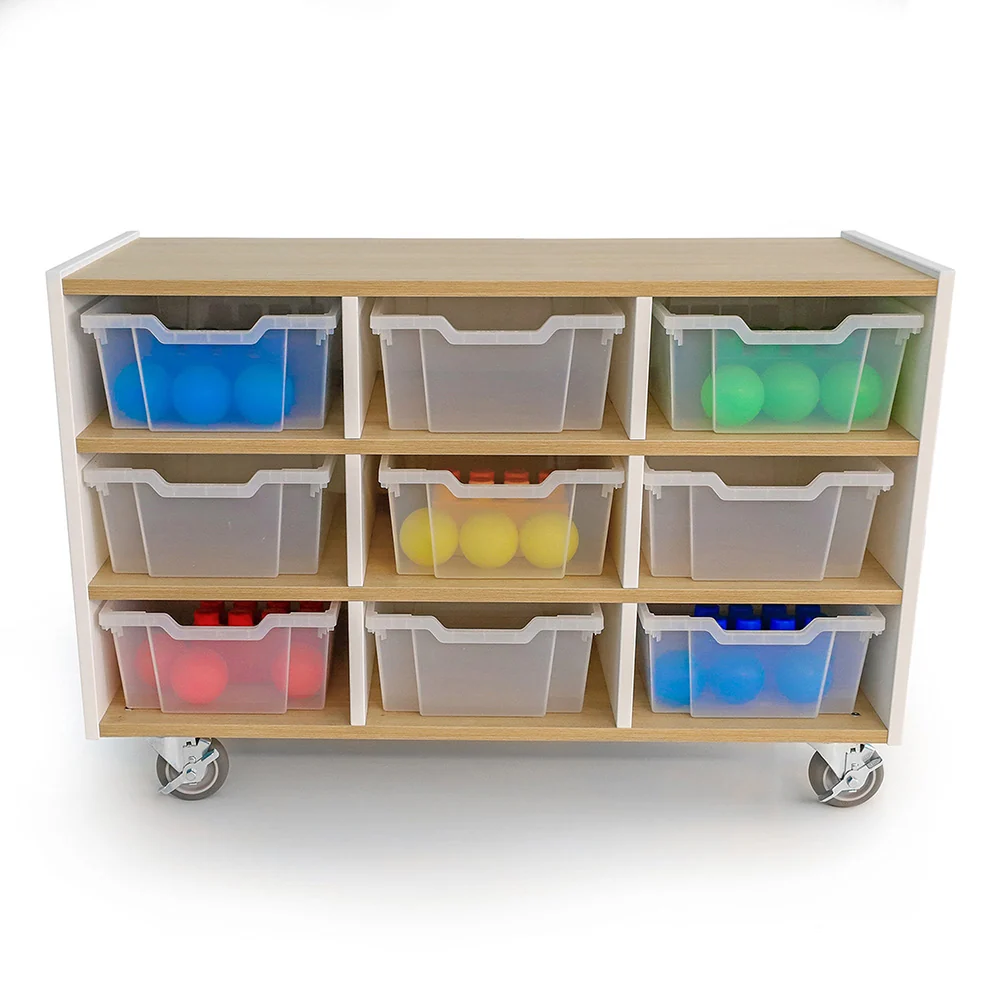 elevatED™ Nine Tray Cabinet | Mobile Classroom Storage with 9 Gratnell Trays - Image 2