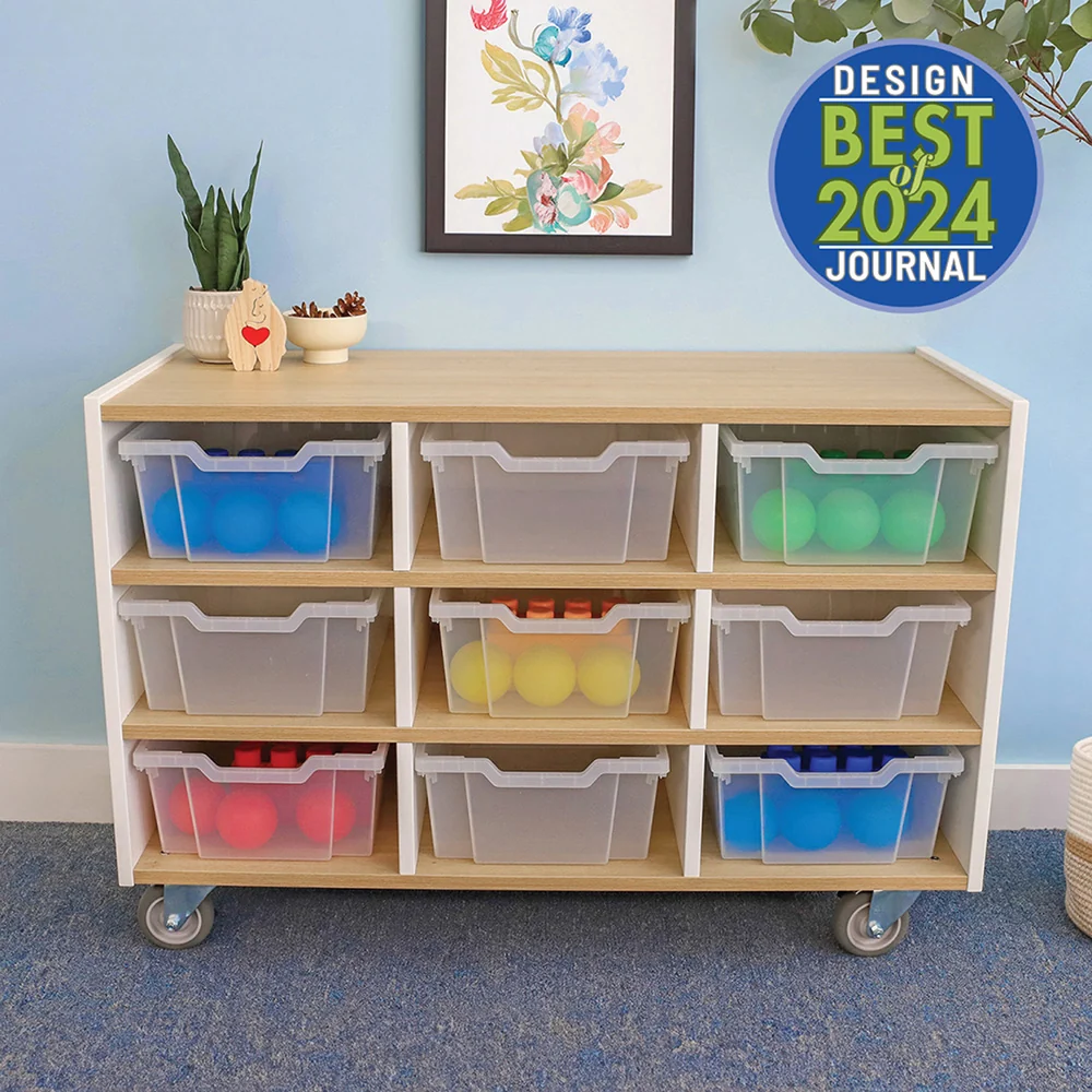 elevatED™ Nine Tray Cabinet | Mobile Classroom Storage with 9 Gratnell Trays - Image 3