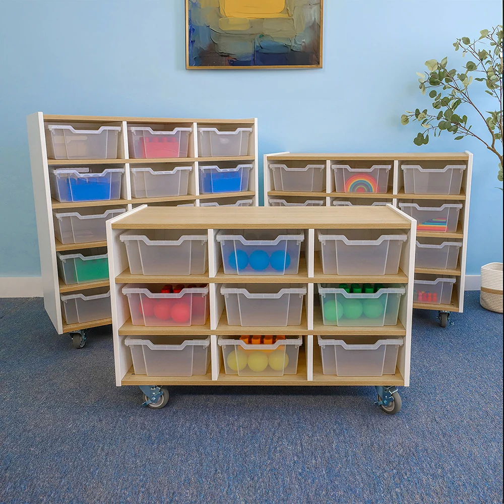 elevatED™ Nine Tray Cabinet | Mobile Classroom Storage with 9 Gratnell Trays - Image 4