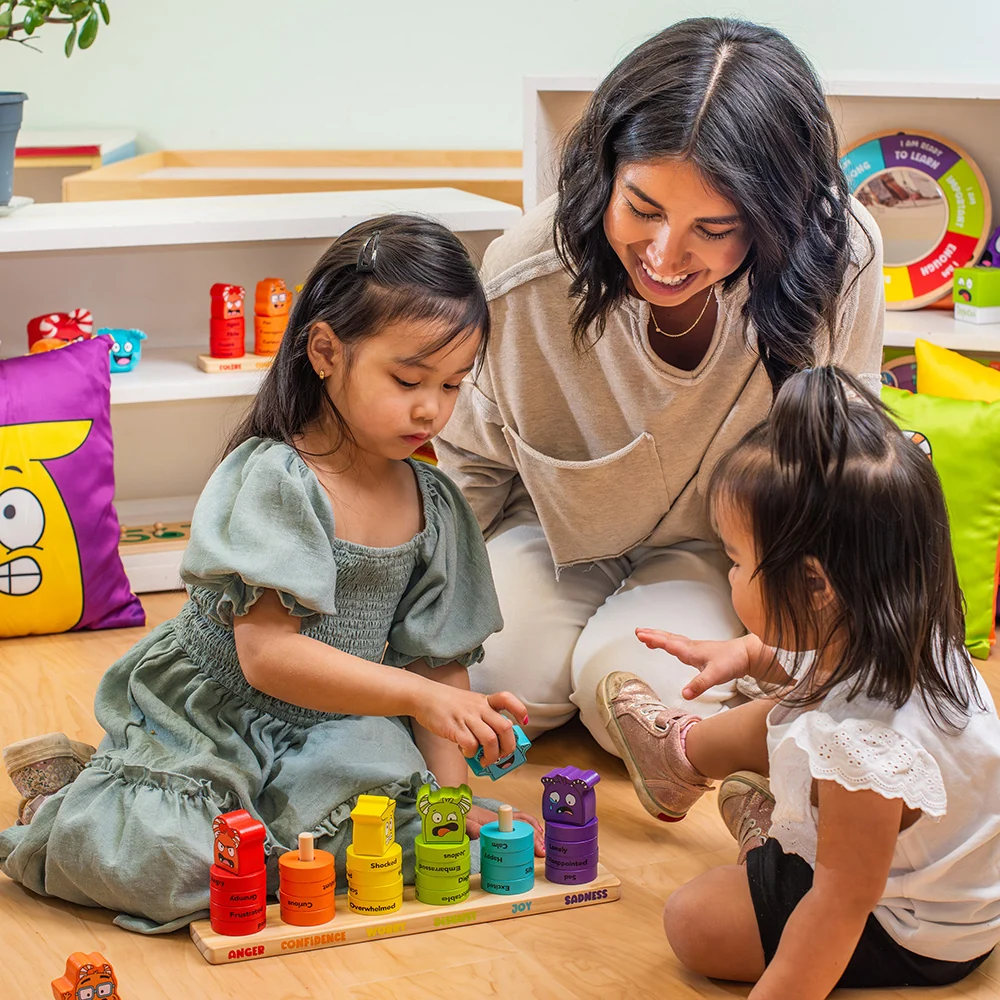 Wooden Feelings Stacking Rings | Emotional Expression & Color Learning Toy - Image 8