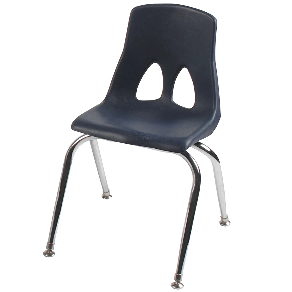 Ergonomic 9.5" Navy Kids Chair with Chrome Legs