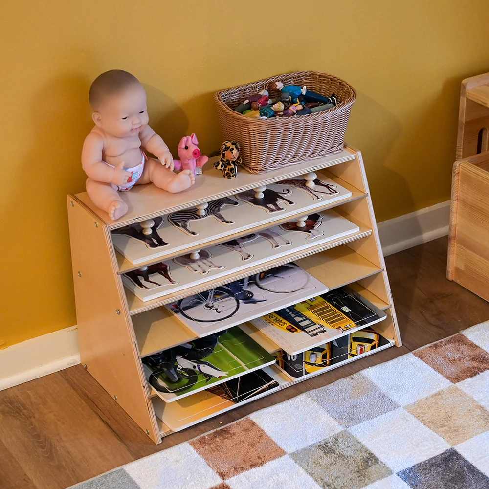 Multi-Level Puzzle Storage Station | Extra Wide Wooden Organizer for Puzzles - Image 5