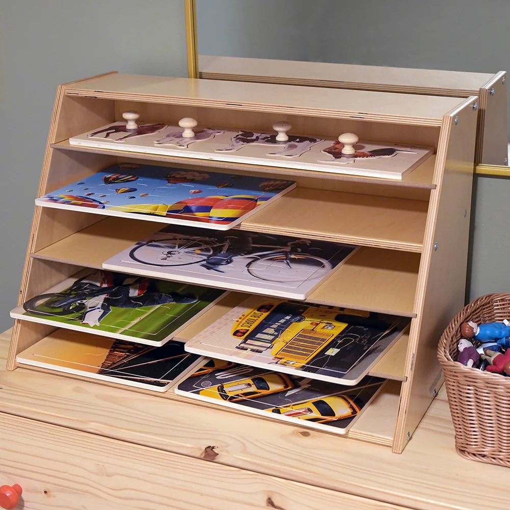 Multi-Level Puzzle Storage Station | Extra Wide Wooden Organizer for Puzzles - Image 7
