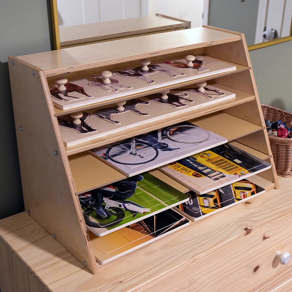 Multi-Level Puzzle Storage Station | Extra Wide Wooden Organizer for Puzzles - Image 8