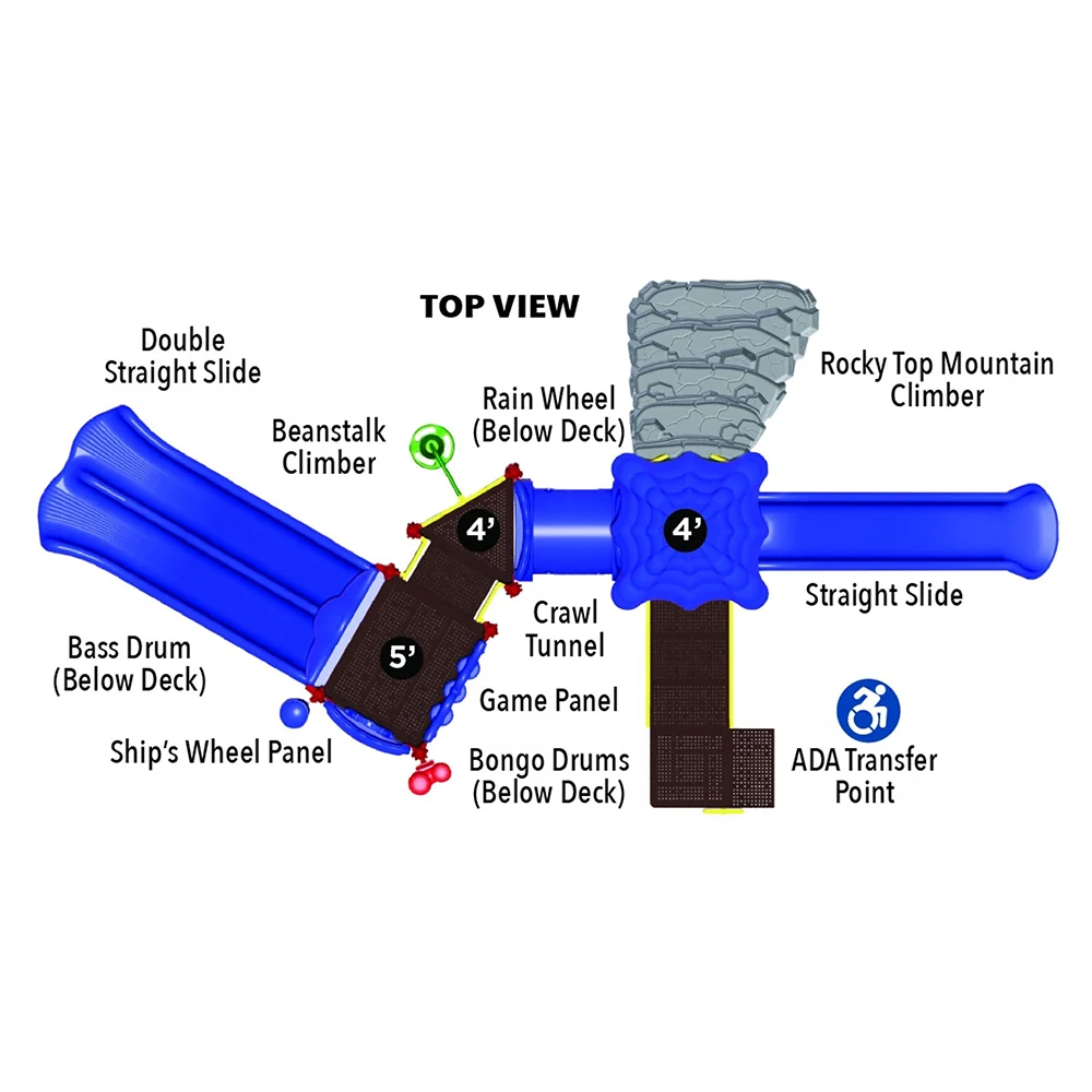 Falcon's Roost Playground Structure | Inclusive Multi-Activity Climber with Double & Single Slides - Image 3