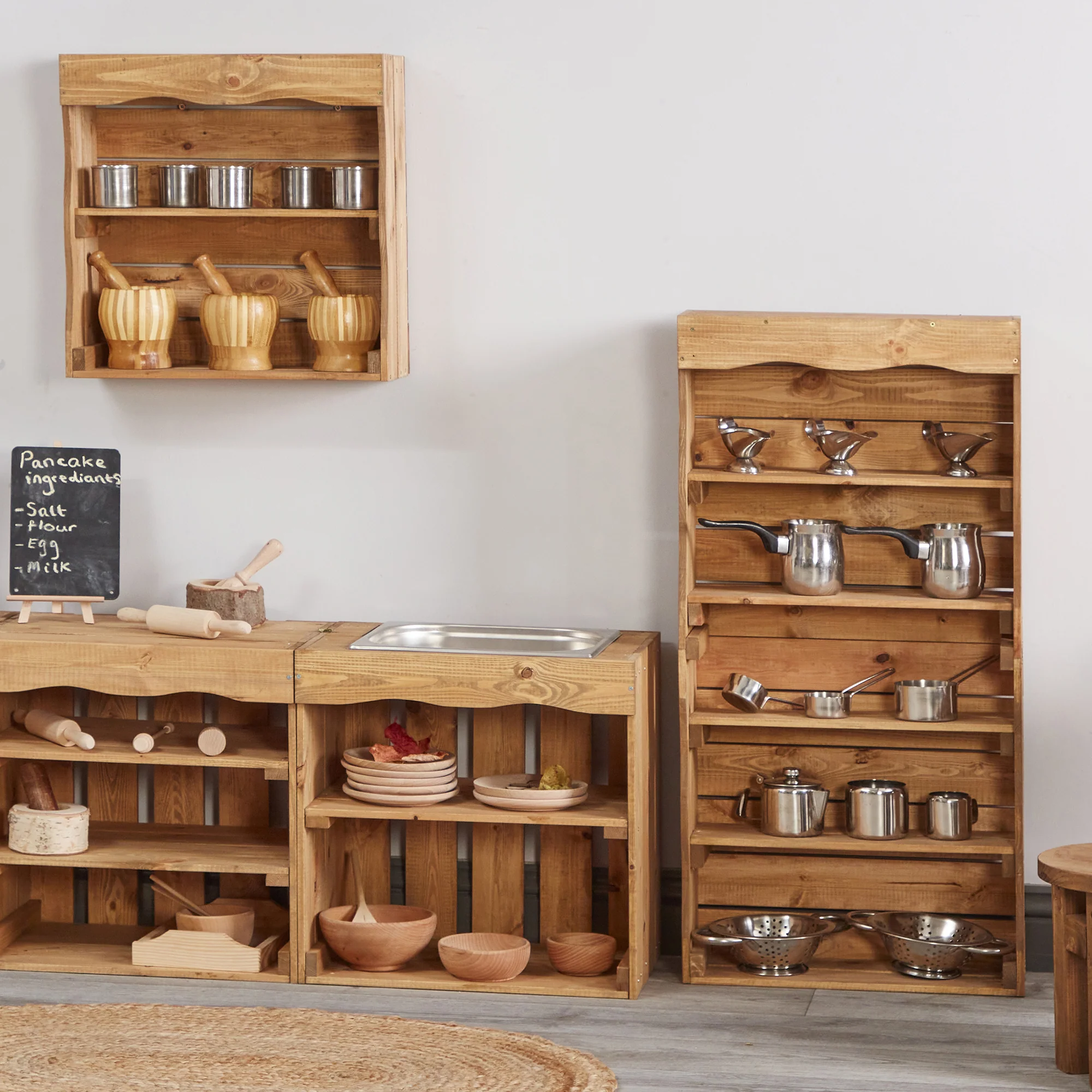 Farmhouse Slim Shelf & Wall Unit | Wooden Dramatic Play Storage and Display - Image 2