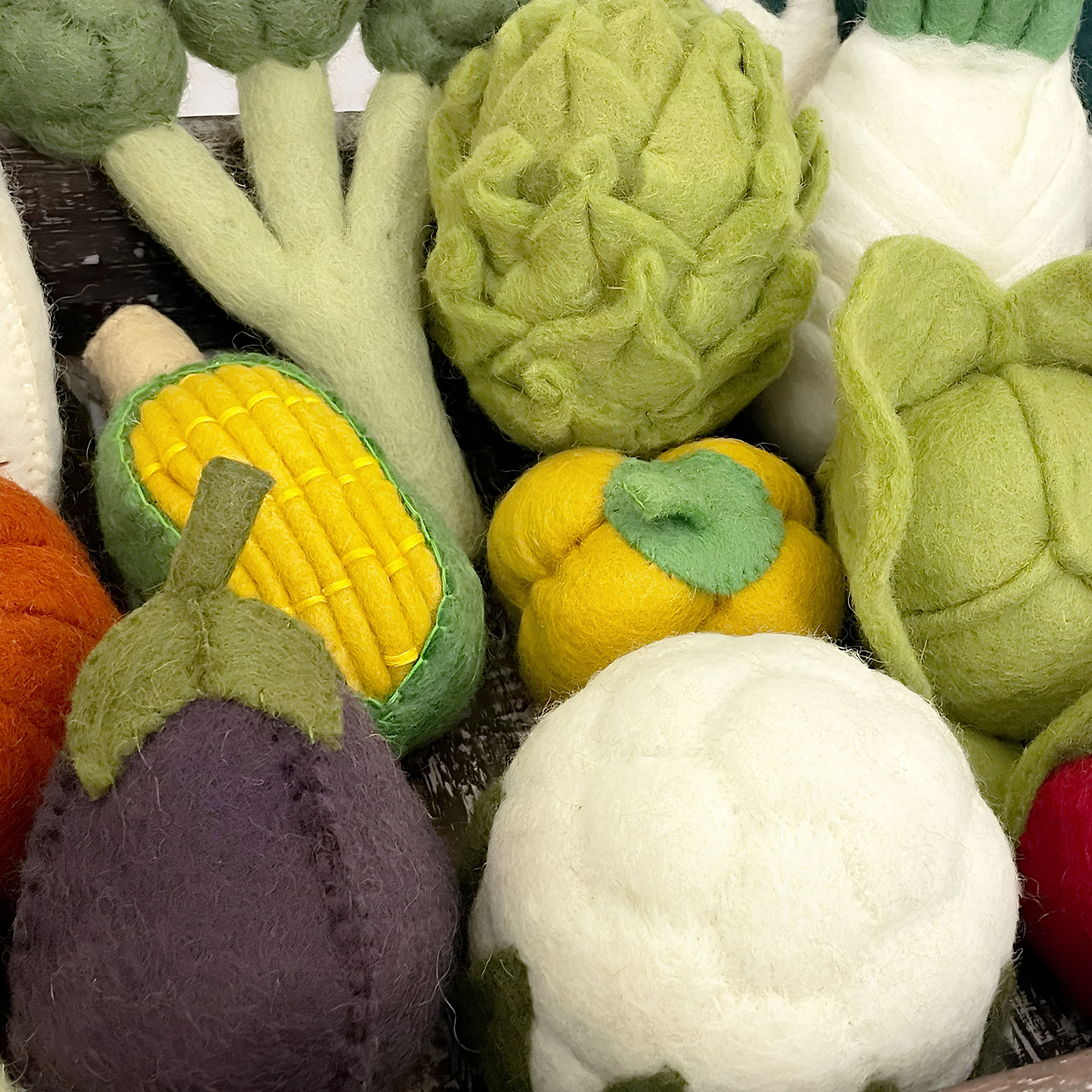 Farm-to-Table Wool Felt Veggie Crate - Image 5