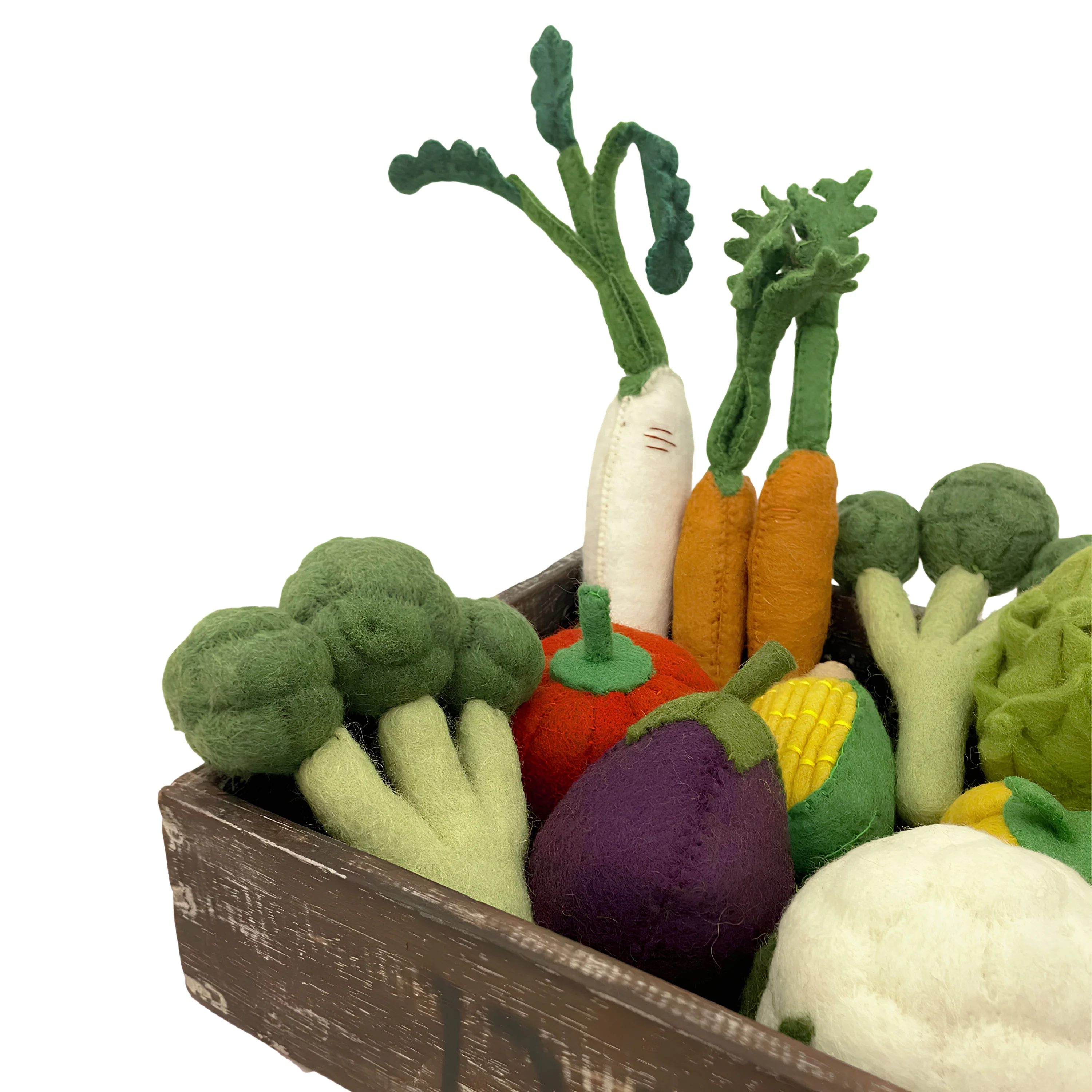 Farm-to-Table Wool Felt Veggie Crate - Image 6