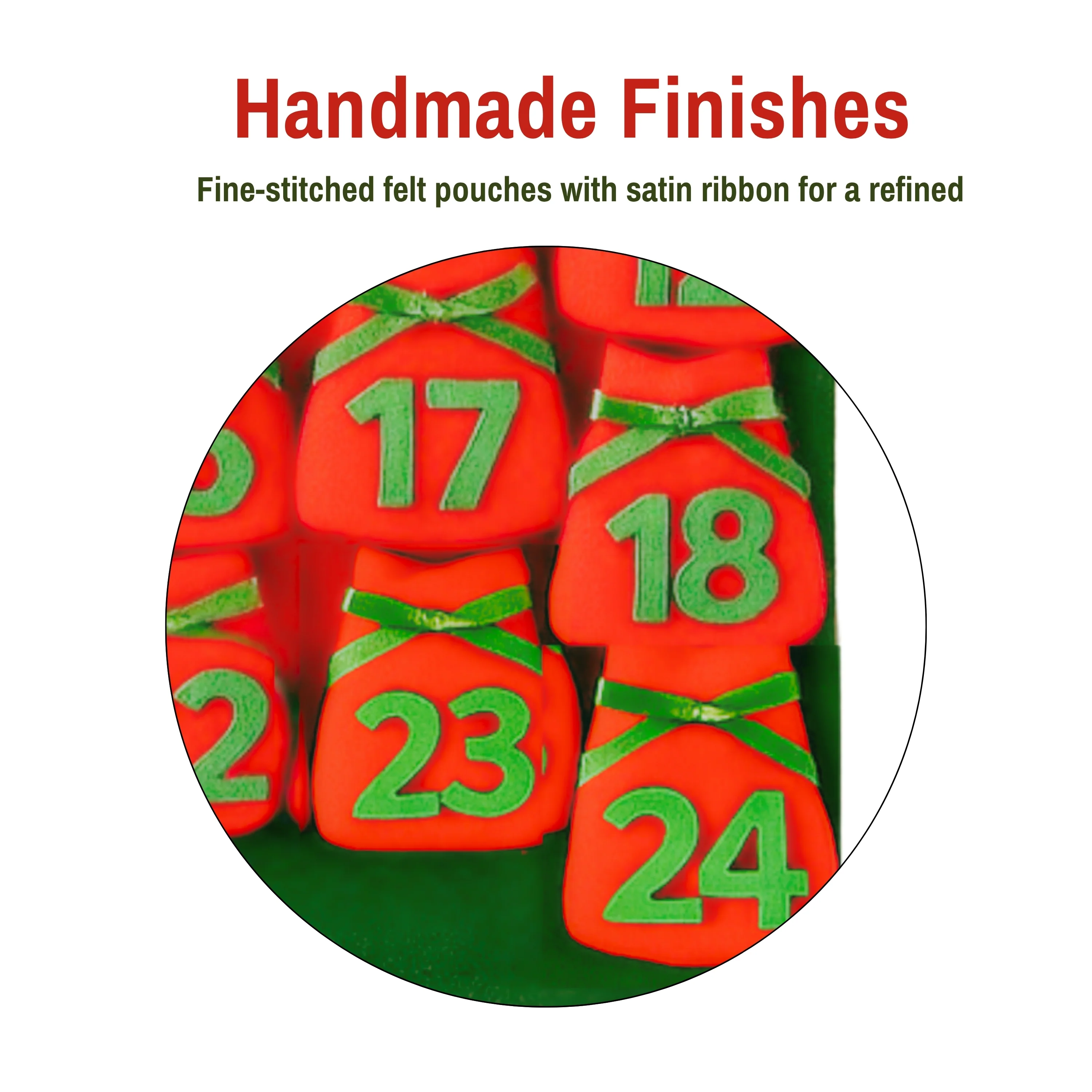 Felt Santa Advent Calendar Banner – Reusable Christmas Countdown Decoration - Image 2