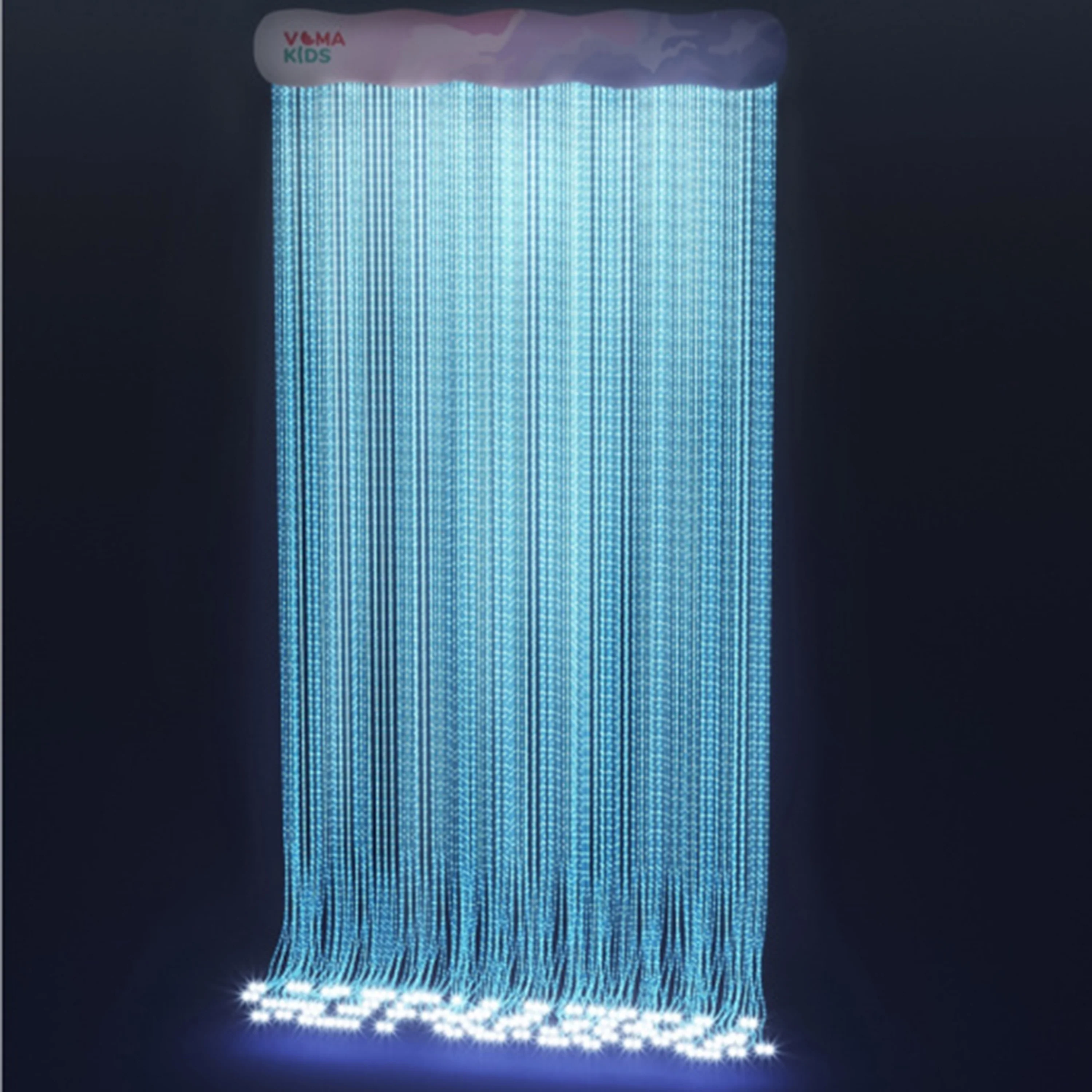 Fiber Optic Light Curtain | 50-Strand Therapeutic Sensory Lighting with Cool-Touch Fibers & 8-Color Modes