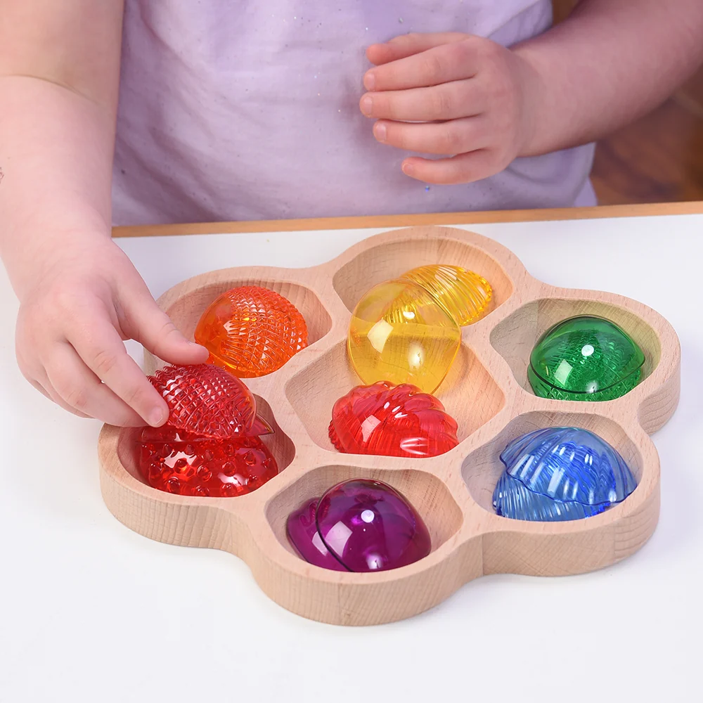 Wooden Flower Sorting Tray | Eco-Friendly Math & Loose Parts Play Tool - Image 3