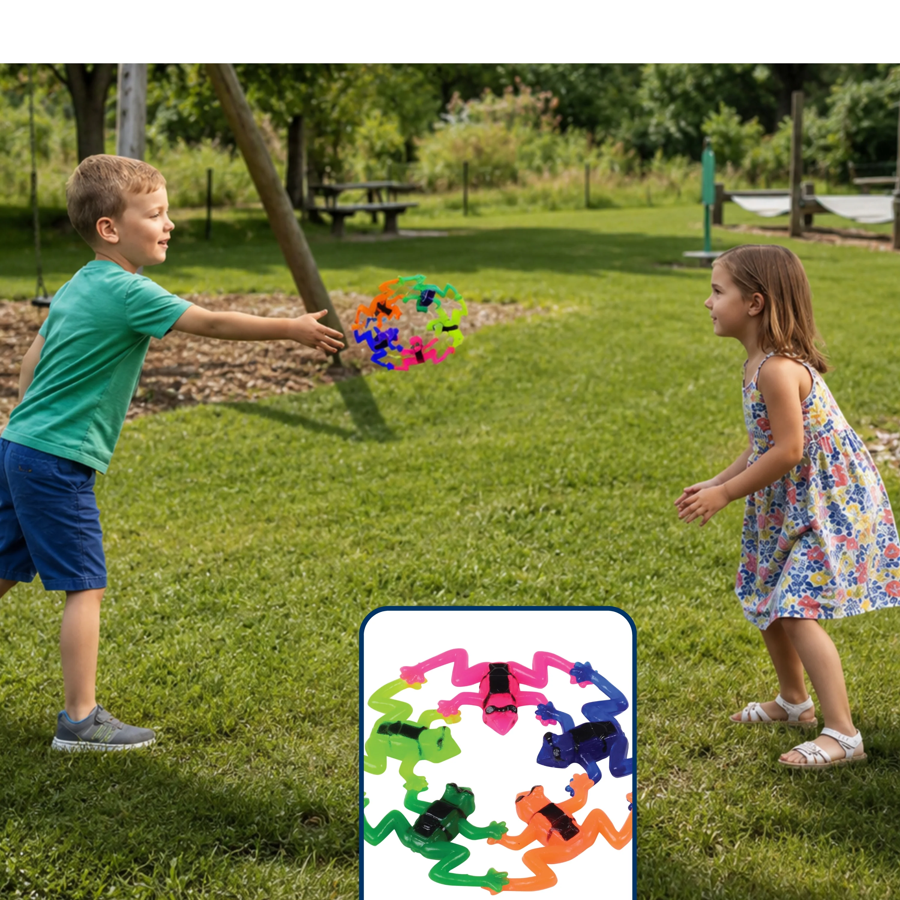 Soft Rainbow Frog Tossing Ring - Image 3