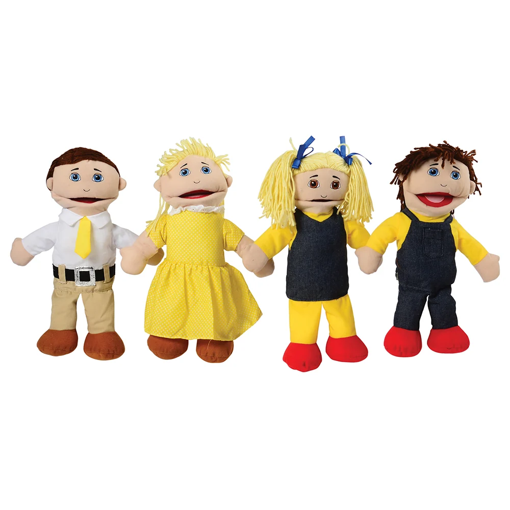 16-Piece Diverse Family Puppet Set | Full-Bodied Open Mouth Puppets - Image 2