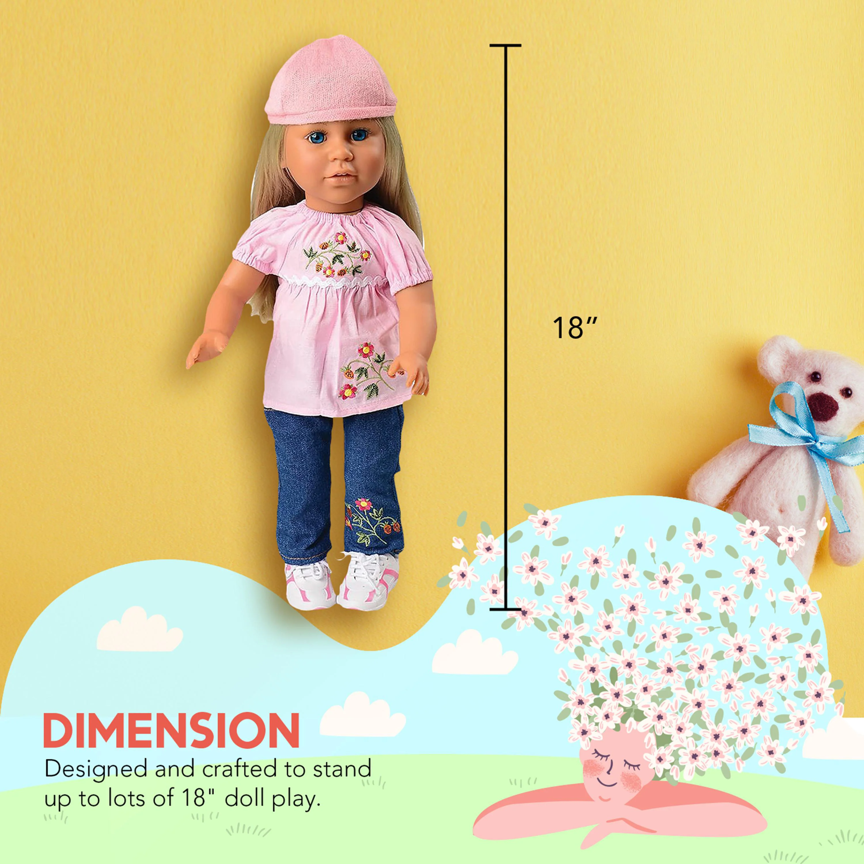 Realistic Doll Clothing Set for 16"–18" Dolls - Jeans, Hat & Shoes - Image 6