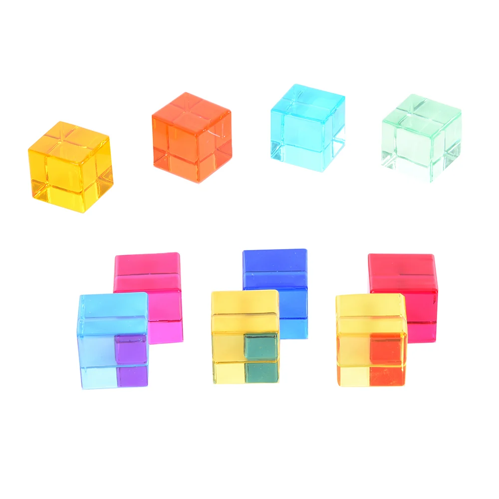 Gem Cubes 10-Piece Set | Colorful Acrylic Blocks for Light Play & Sensory Learning - Image 2
