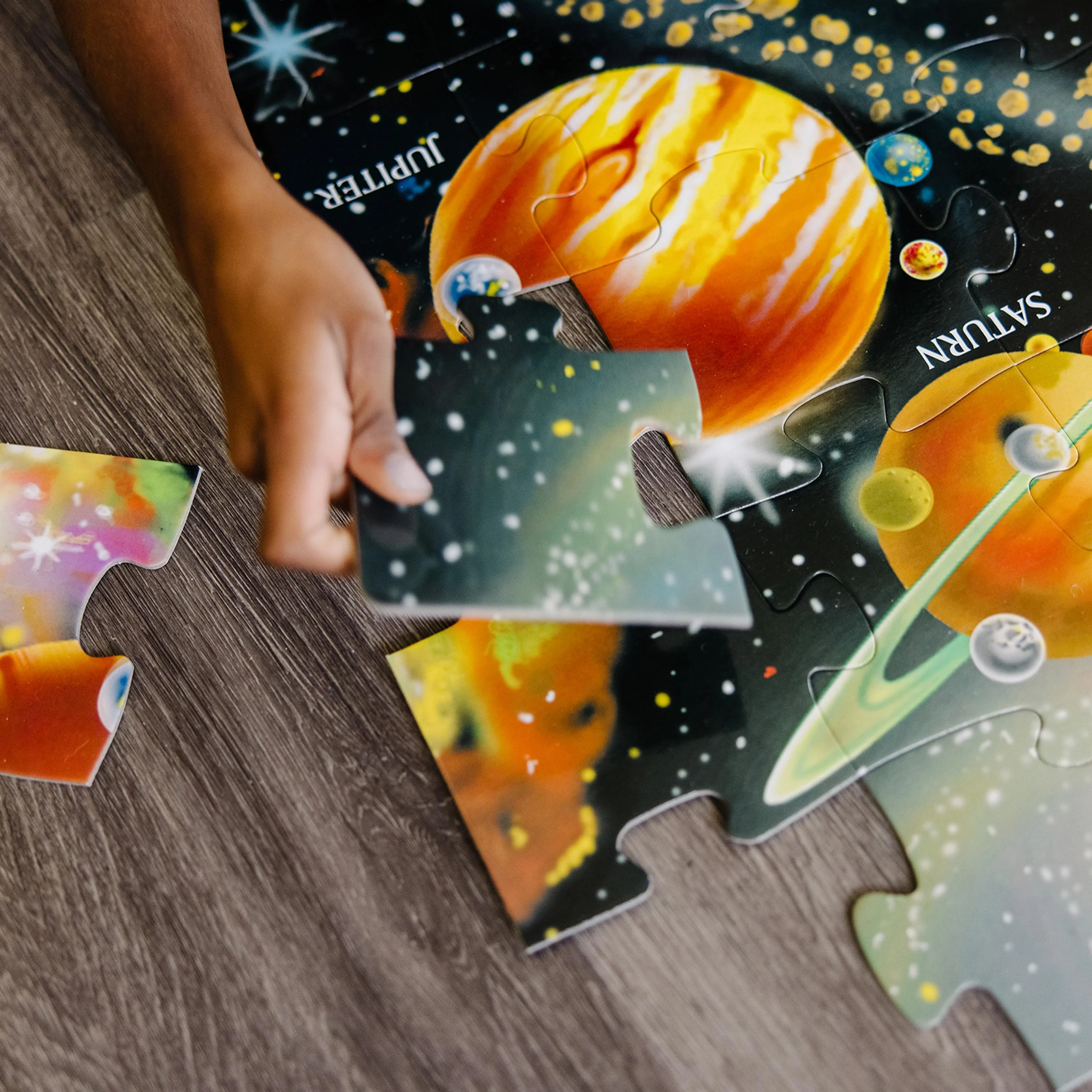 Giant Floor Puzzles | Set of 4 Educational Floor Puzzles Featuring Construction, Solar System, Dinosaurs & Farm Scenes - Image 6