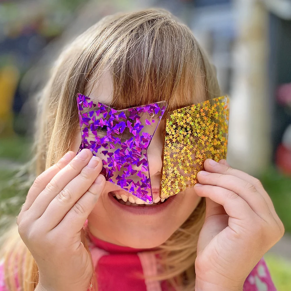 Glitter Panels 21-Piece Set | Acrylic Color and Shape Exploration for Sensory Play - Image 3
