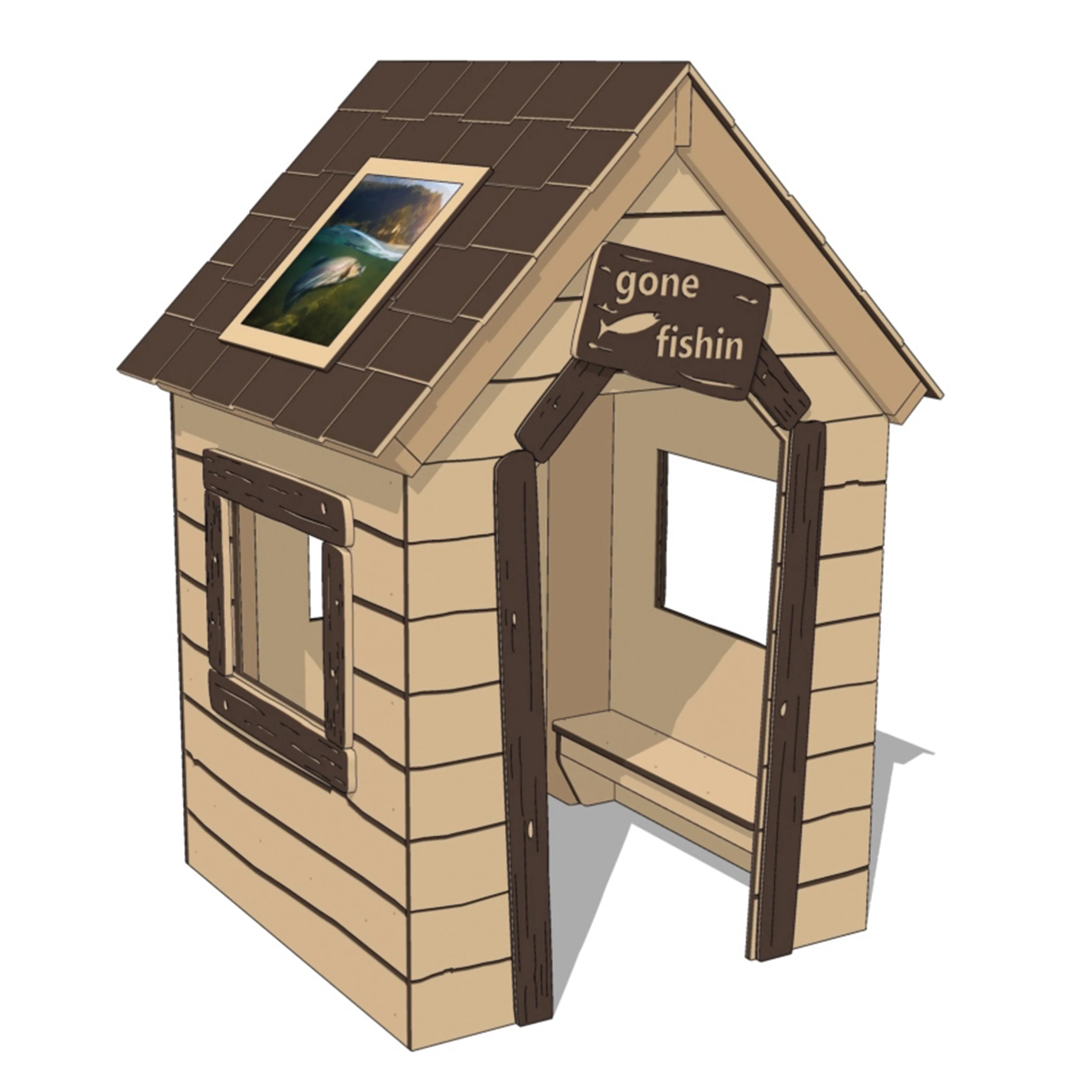 Gone Fishin Cabin | Toddler Playground Playhouse for Ages 18 Months-5 Years